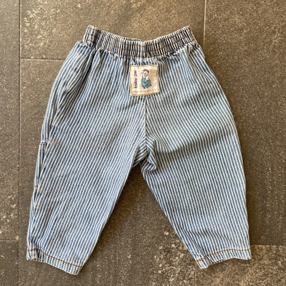 6-12 month pin striped denim 80’s jeans - Picture 2 of 3